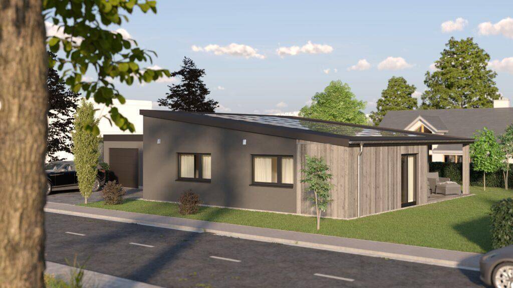 Bungalow FINN in dunklem Design mit Garage