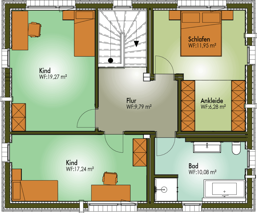 Grundriss von Obergeschoss C Haus MAX