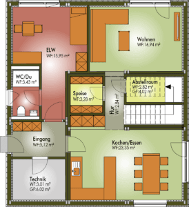 Grundriss Erdgeschoss Haus MORITZ mit Einliegerwohnung